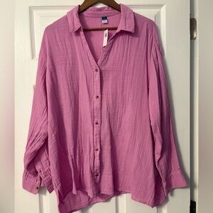 Old Navy Linen Button Down Top